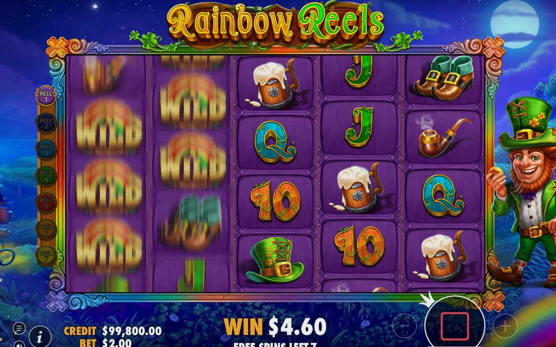 Free Spins-läge med nattlig bakgrund och särskilda rullar
